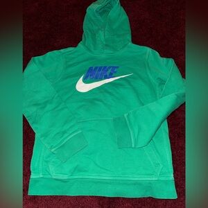 Nike Hoodie cotton green blue youth large sweatshirt hoodie